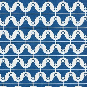 Schumacher X Studio Bon London Bridge Fabric in Blue