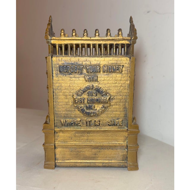 Rare Antique J. & E. Stevens Cast Iron Jarmulowsky Banking House Still Coin Bank For Sale - Image 4 of 14