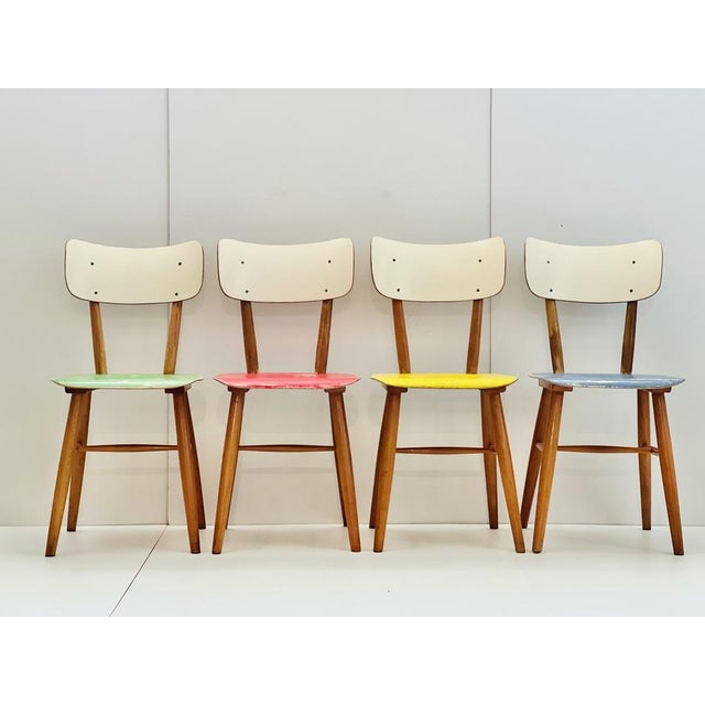 Mid-Century Modern Dining Chairs from Ton, 1960s, Set of 4 For Sale - Image 3 of 18