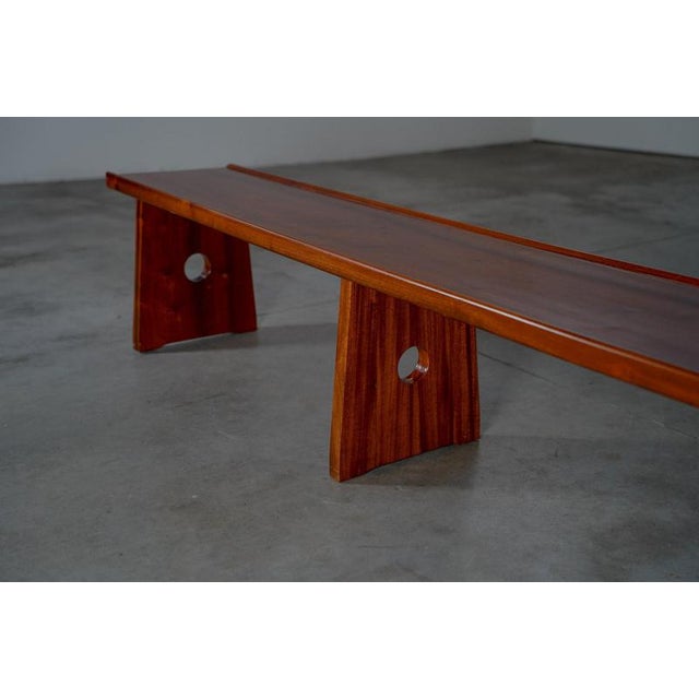 Vintage Brazilian Bench in Wood, 1980s For Sale - Image 3 of 9