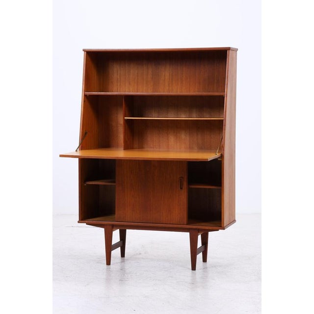 2000 - 2009 Vintage Teak Cabinet with Secretary and Sliding Doors For Sale - Image 5 of 16