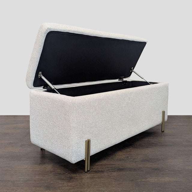 Modern West Elm Mod Storage Bench For Sale - Image 3 of 7