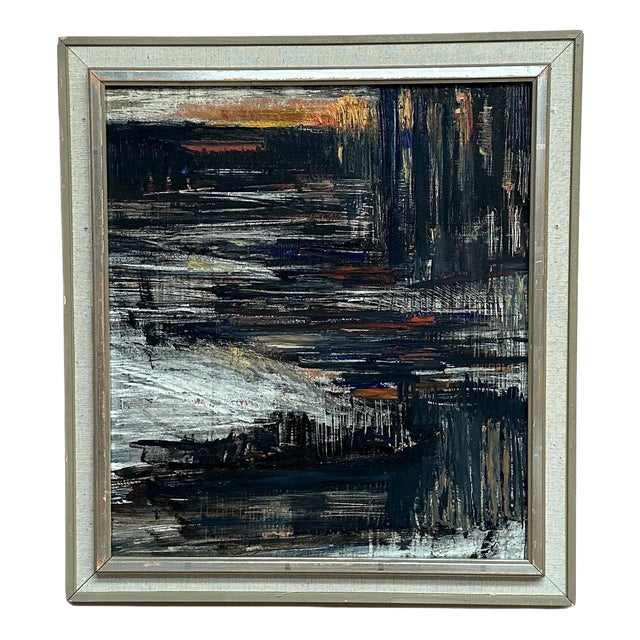 Lars Matson, Evening Sun Over Wasteland, 1950s, Oil Painting on Panel, Framed For Sale
