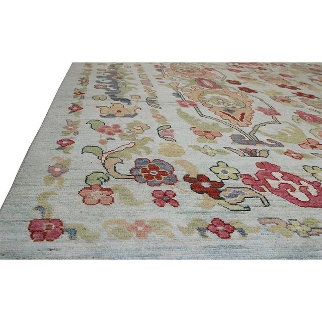 1990s Handwoven Persian Sultanabad Area Rug 11’5″ X 16’3″ For Sale - Image 5 of 13