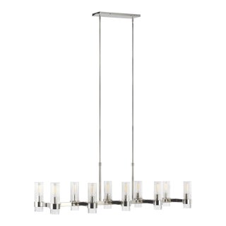 Chapman & Myers by Visual Comfort Studio Geneva Linear Chandelier, Silver For Sale