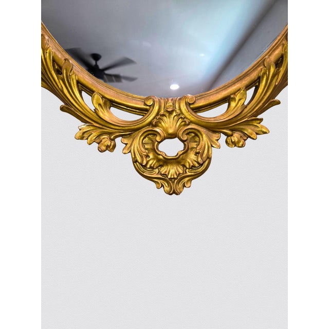 Vintage Palladio Italy Rococo Gilded Wall Mirror Ornate Gold 48.5 For Sale - Image 16 of 17