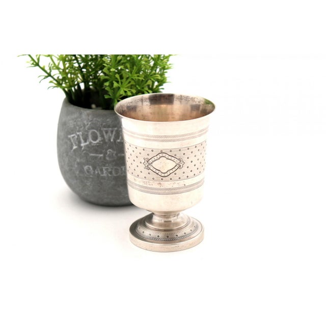 Guilloche Silver Chalice with Reliefs For Sale - Image 6 of 6