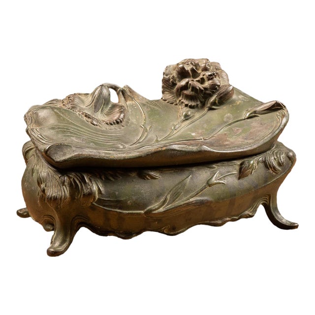 Vintage Art Nouveau Jewelry Casket For Sale