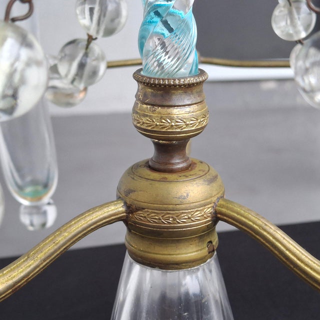 Late 19th Century Rare Large Gilt Bronze Blown Glass Blue Swirl Epergne by Stevens & Williams For Sale - Image 9 of 17