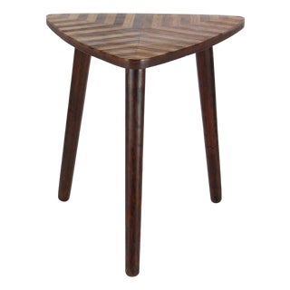 Vinatge MCM Mango Wood Handmade Side End Table For Sale