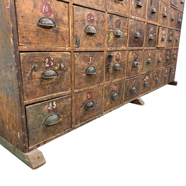 Large Antique Industrial Bank of Drawers with 48 Drawers, 1920s For Sale - Image 13 of 18
