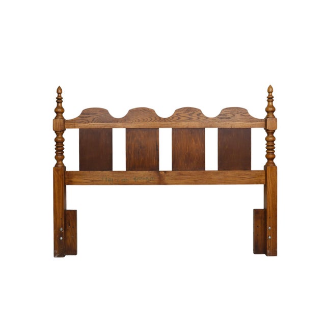 Mid 20th Century Mediterranean Style Queen Size Headboard by Thomasville For Sale - Image 5 of 6