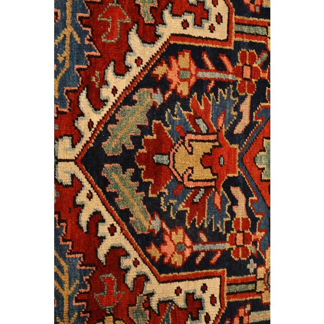 Antique Hand Knotted Persian Heriz Room Size Rug 12' X 15' For Sale - Image 10 of 14