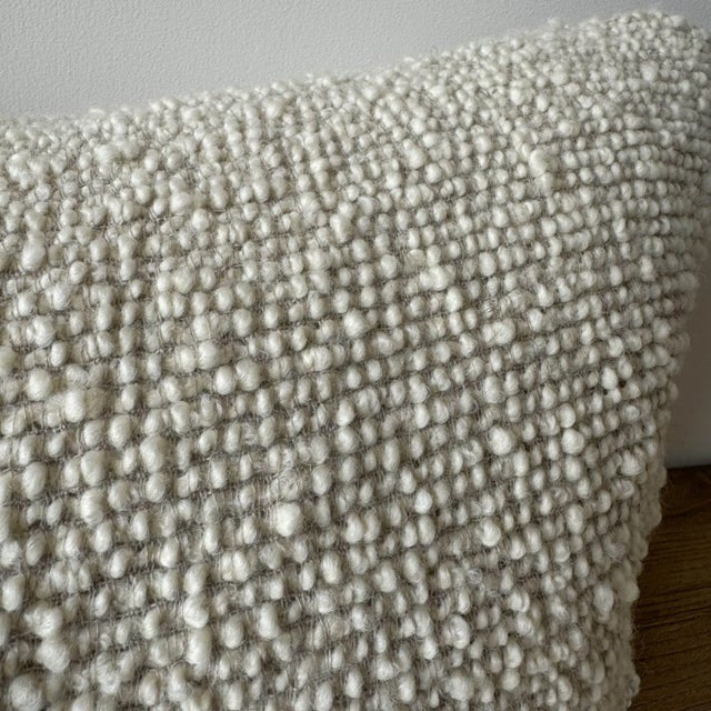 Mid-Century Modern Custom Made Belgium Wool Lumbar Pillow For Sale - Image 3 of 5