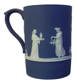 19th Century Wedgwood Neoclassical Blue Jasperware Tankard Mug