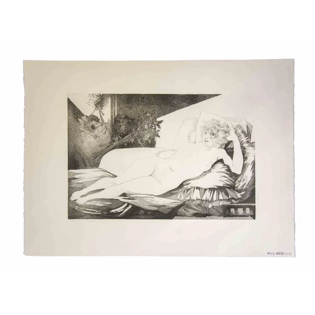 Maya is an original etching and aquatint realized by Leo Guida in 1970s. Good condition. Mounted on a white cardboard...