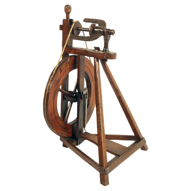 Tyrolean Spinning Wheel in Walnut, 1750s For Sale