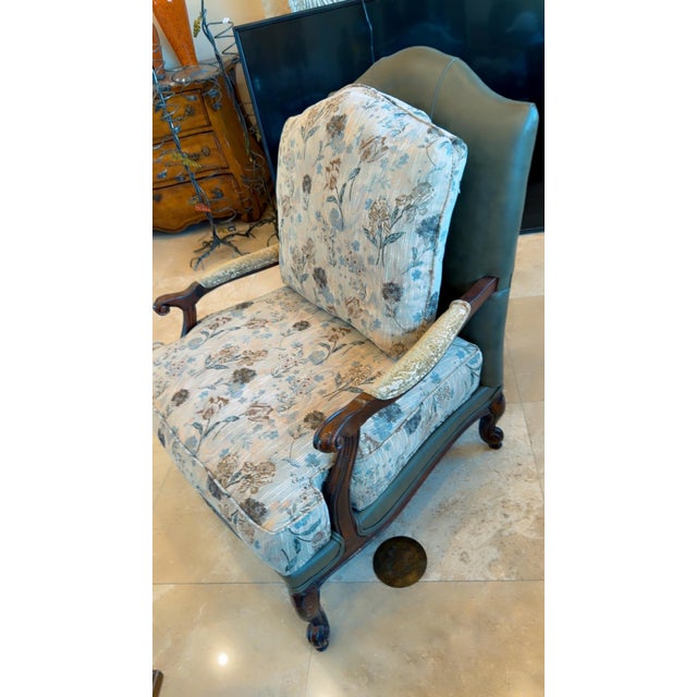 Early 21st Century Ethan Allen Leather Upholstered Arm Chair For Sale - Image 5 of 12