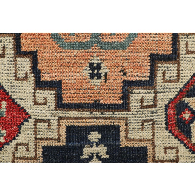 Traditional Rug & Kilim's Classic Oriental Rug with Peach and Indigo Tribal Medallions For Sale - Image 3 of 3