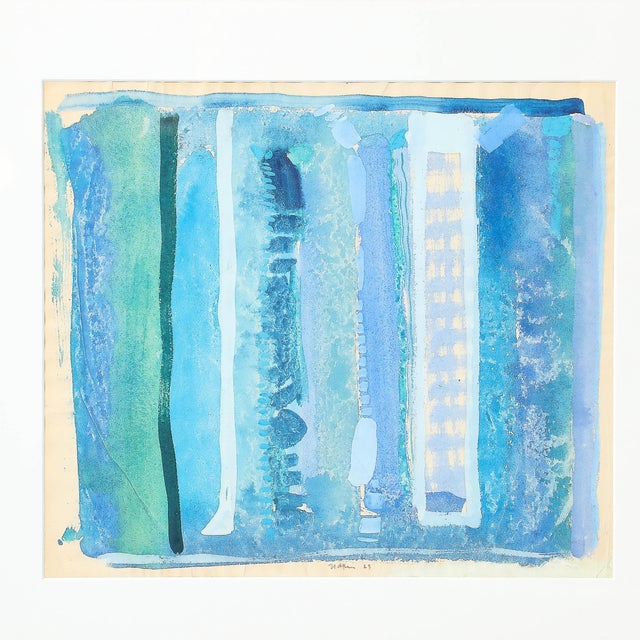 Robert Natkin Mid-Century Modernist Watercolor & Gouache Painting by Robert Natkin For Sale - Image 4 of 10