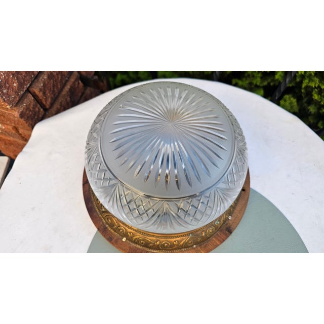 Antique Ceiling Lamp in Brass and Glass, 1890s For Sale - Image 3 of 9