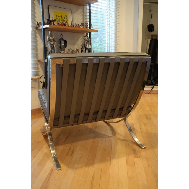 Knoll 1990s Knoll Stainless Steel Barcelona Leather Chair Designed by Ludwig Mies Van Der Rohe For Sale - Image 4 of 9