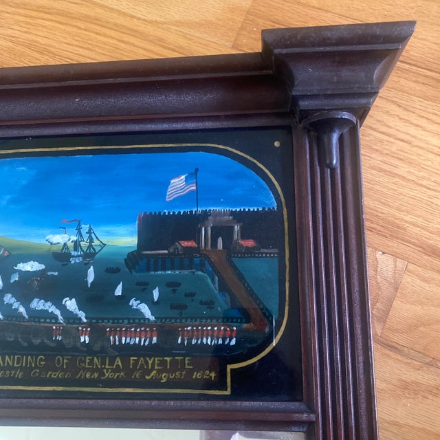 English 19th Century Hand Painted New York Harbor Federal Mirror For Sale - Image 3 of 13