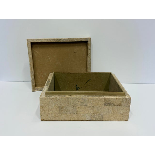 Stone 1980's Vintage Postmodern Two Tones Tessellated Stone For Sale - Image 7 of 7