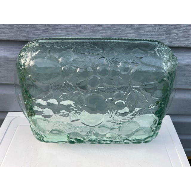 Vintage Libbey Glass "Orchard Fruit" Spanish Green Rectangular Casserole Dish For Sale In West Palm - Image 6 of 9