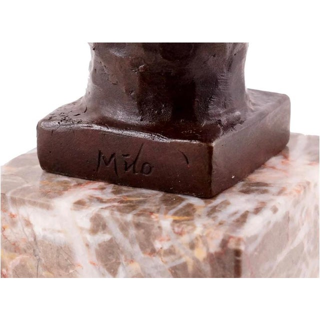 French Bulldog Head Sculpture in Bronze, 20th Century For Sale - Image 5 of 10