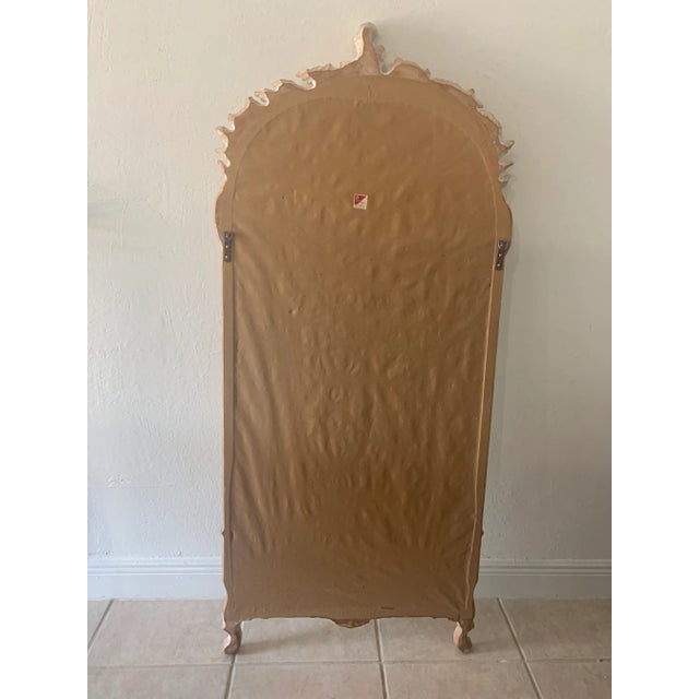 Beige Large Decorative Crafts French Louis XV Style Carved Wall Mirror For Sale - Image 8 of 9