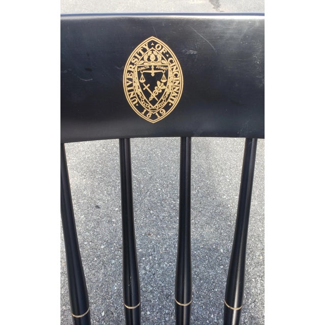1980s University of Cincinnati Black and Gilt Windsor Chair For Sale In Washington DC - Image 6 of 10