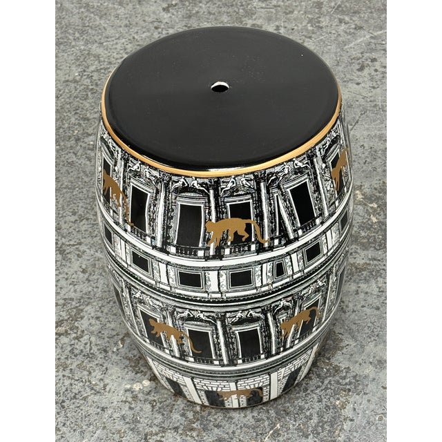 Italian Fornasetti Casa Con Colonne Stool For Sale - Image 3 of 12