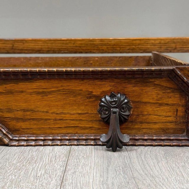 Antique English Edwardian Golden Oak Sideboard For Sale - Image 12 of 13