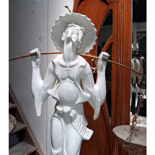 Ceramic Unknown, Statue, 1890s, Ceramic and Wood For Sale - Image 7 of 10