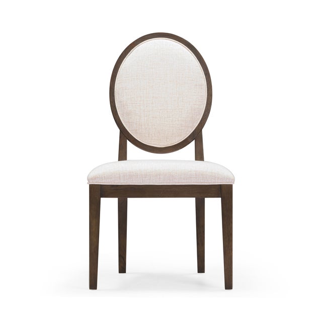 Boho Chic Mila Dark Brown and Beige Performance Fabric Side Chair, Set of 2 For Sale - Image 3 of 9