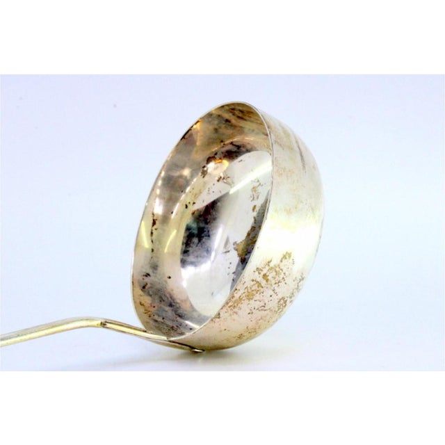 Silver Soup Ladle with Scalloped Grooves Handle For Sale - Image 4 of 8