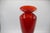 Large 1950s Red Swiral Venetian Italian Glass Trumpet Pedestal Vase With Gold Leaf Aventurine For Sale - Image 4 of 10