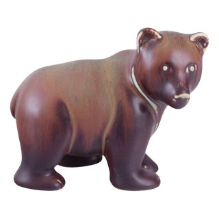 Ceramic Bear Cub Figurine by Gunnar Nylund for Rörstrand For Sale