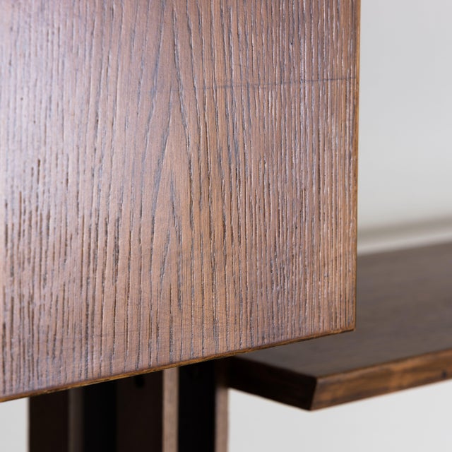 Vintage Italian Floor-to-Ceiling Oak Bookcase, 1960s For Sale - Image 14 of 15