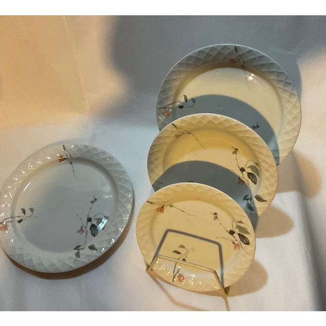 Ceramic New 1980s 75 Pieces European Dinner Set Diamond Shape Rim For Sale - Image 7 of 12