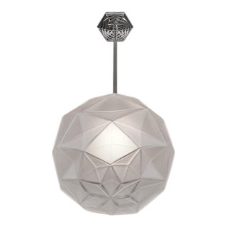 1930s French Art Deco Cubist Globe Pendant Light by Degue For Sale