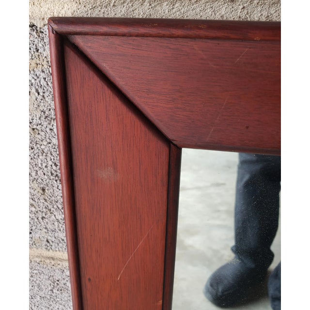 1960s Solid Mahogany Framed Wall Mirror For Sale In Washington DC - Image 6 of 8