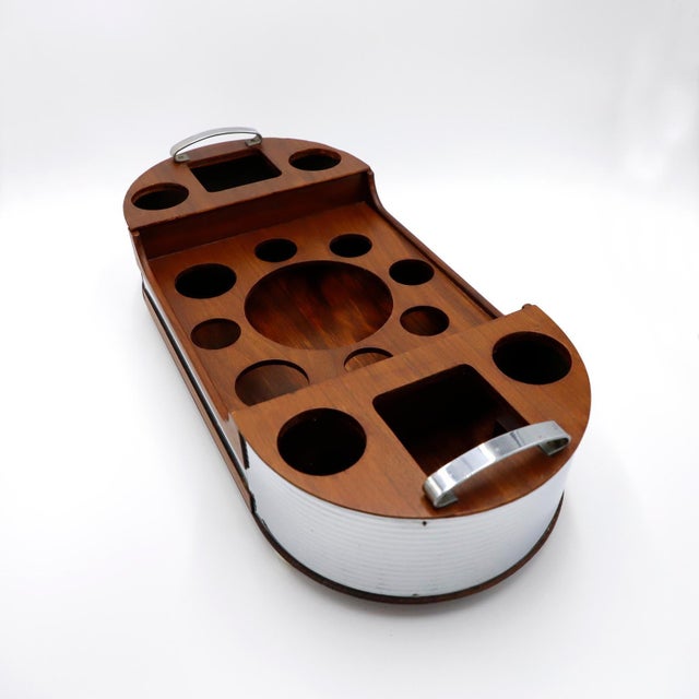 Circa 1950. We offer this Beautuful and Rare Art Deco Serving Bar Tray.