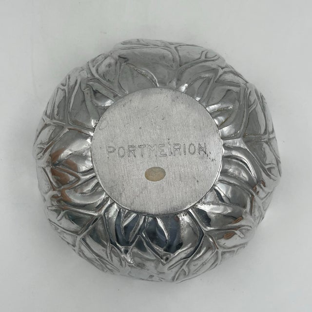 Vintage Portmeirion Aluminum Metal Leaf Bowl Planter For Sale - Image 10 of 10