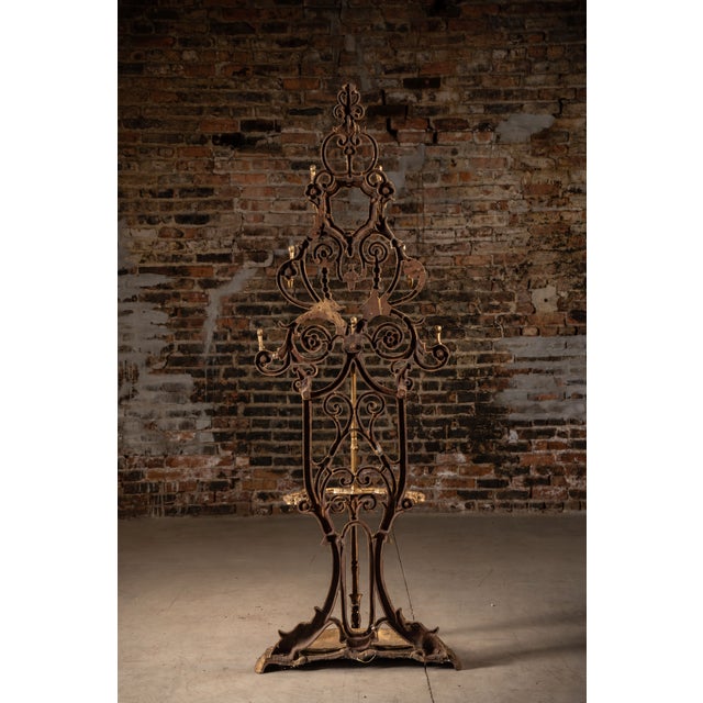Victorian Late 19th Century Ornate Cast Iron Hall Tree For Sale - Image 3 of 8