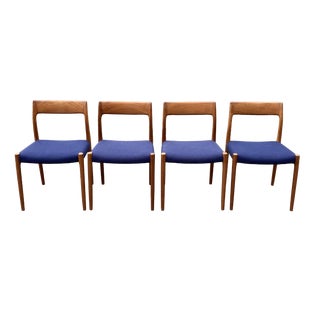 Danish Teak Model 77 Dining Chairs by Niels Otto Möller for J.L. Møllers, 1970s, Set of 4 For Sale