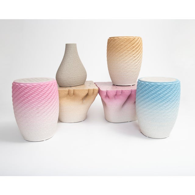 Contemporary Metric Stool in Beige by Philipp Aduatz Design For Sale - Image 3 of 15