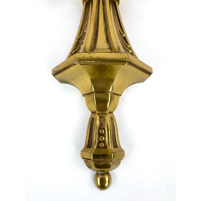 Mid-Century Modern Vintage Louis XVI Brass Wall Sconce For Sale - Image 3 of 18