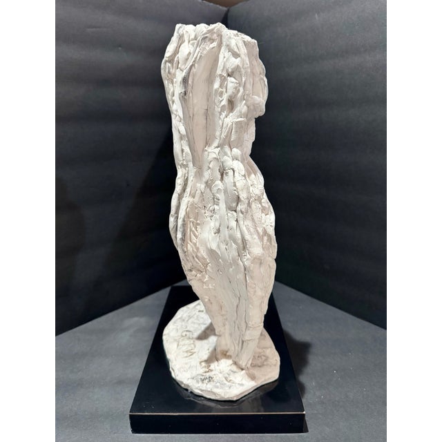 Abstract Larry Mohr Plaster Heavy Textured Female Torso Sculpture Signed From Artist Estate For Sale - Image 3 of 8